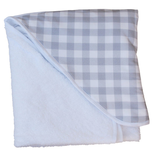 TOALLA CAPUCHA VICHY GRIS