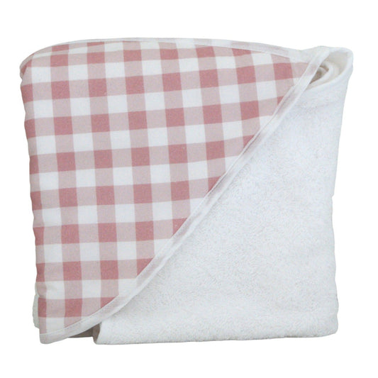 TOALLA CAPUCHA VICHY ROSA